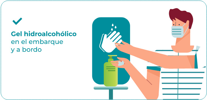 gel hidroalcohólico a bordo
