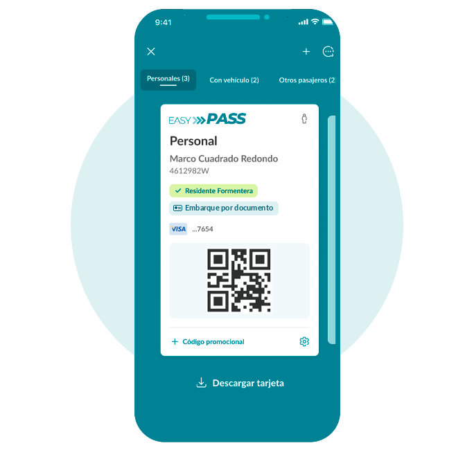 Carta Easy Pass con l’indicatore Imbarco con documento
